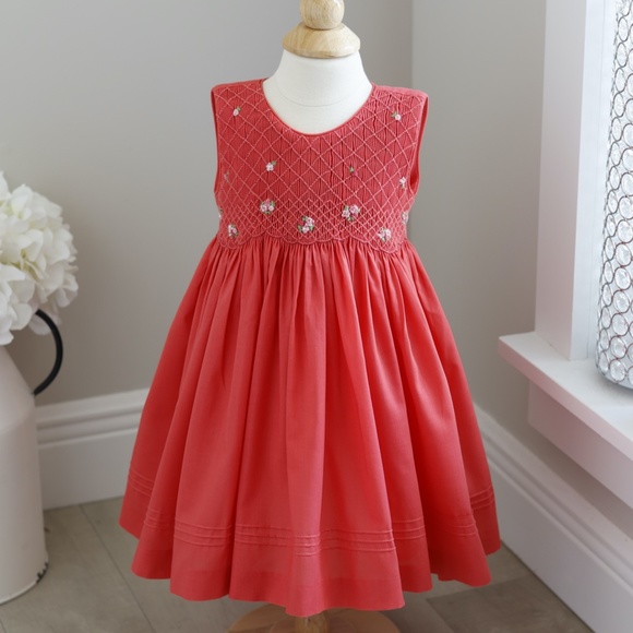Twin Girl Smocked Dress Luli & Me Size 2T  Embroidery Spring Portrait Sleeveless - Picture 1 of 6